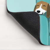 Happy Couch Dog - Cute Beagle Pet Art Illustratie Muismat (Hoek)