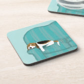 Happy Couch Dog - Cute Beagle Slapen | Pet Art Onderzetter (Linkerzijde)