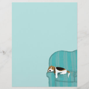 Happy Couch Dog - Cute Beagle Specialty Paper