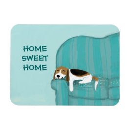 Happy Couch Dog - Home Sweet Home Leuke Beagle Magneet