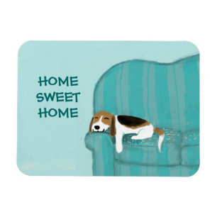 Happy Couch Dog - Home Sweet Home Leuke Beagle Magneet