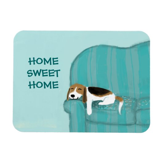 Happy Couch Dog - Home Sweet Home Leuke Beagle Magneet (Horizontaal)