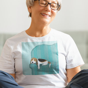 Happy Couch Dog Schattigee Relaxed Beagle Dier T-shirt