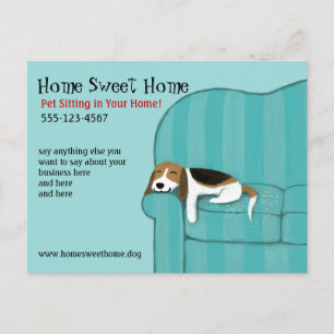 Happy Couch Dog   Schattigee Sleeping Beagle Custo Briefkaart