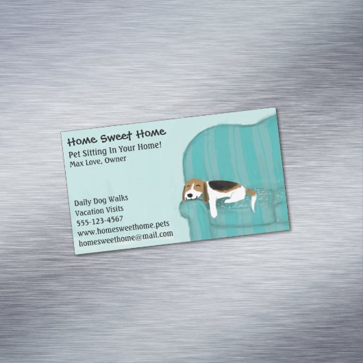 Happy Couch Dog | Zitplaatsen voor huisdieren | Di Visitekaartje Magneet (Voorbeeld)