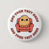 Happy Couch Potato gepersonaliseerd Ronde Button 5,7 Cm (Voorkant)