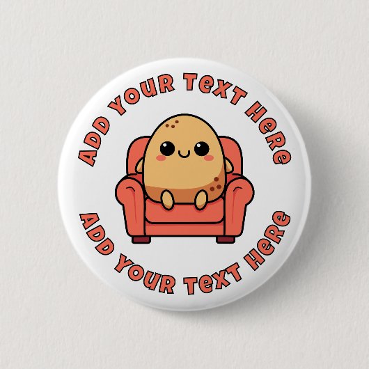 Happy Couch Potato gepersonaliseerd Ronde Button 5,7 Cm (Voorkant)