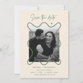 Happy Couple Bewaar de datum van de huwelijksaanko Save The Date (Voorkant)