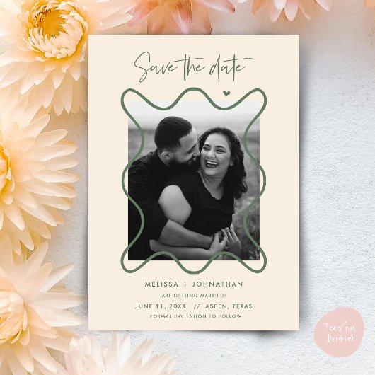 Happy Couple Bewaar de datum van de huwelijksaanko Save The Date