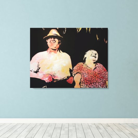 Happy Couple Canvas Afdruk (Insitu (Houten vloer))