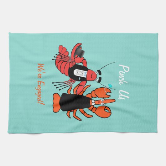 Happy Couple Crawfish Boil Party Theedoek (Horizontaal)