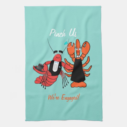 Happy Couple Crawfish Boil Party Theedoek (Verticaal)