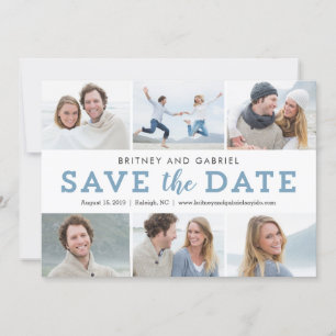 Happy Couple EDITABLE COLOR bewaart de datum Colla Save The Date