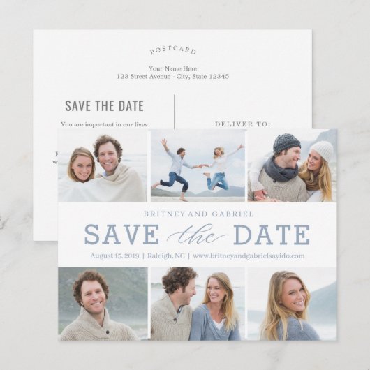 Happy Couple EDITABLE COLOR bewaart het Briefkaart (Voorkant / Achterkant)