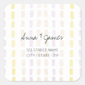 Happy Couple geometrische Waterverf Vierkante Sticker (Voorkant)