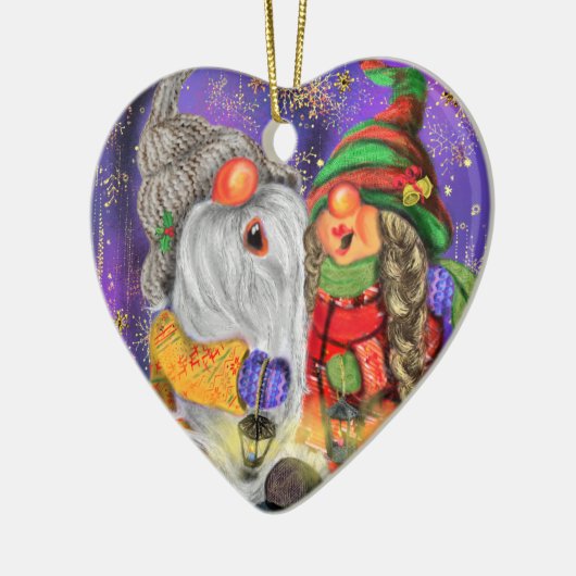 Happy Couple Gnome Kerst Ornament (Links)