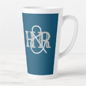 Happy Couple Joint Initialen op een Latte Mok (Rechts)