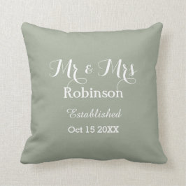 Happy Couple Mr + Mrs Personalized Wedding Kussen