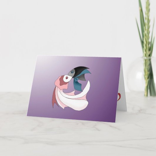 Happy Couple of Fish Wenskaart Kaart (Voorkant)