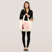 Happy Couple Pink Grote Tote Bag (Voorkant (model))