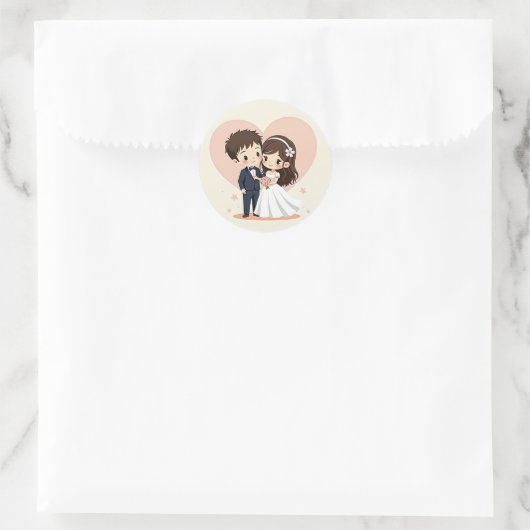 Happy Couple Wedding Sticker (Tas)