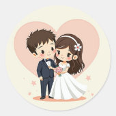 Happy Couple Wedding Sticker (Voorkant)