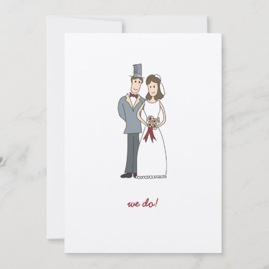 Happy Couple Wedding Uitnodiging (Voorkant)