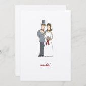 Happy Couple Wedding Uitnodiging (Voorkant / Achterkant)