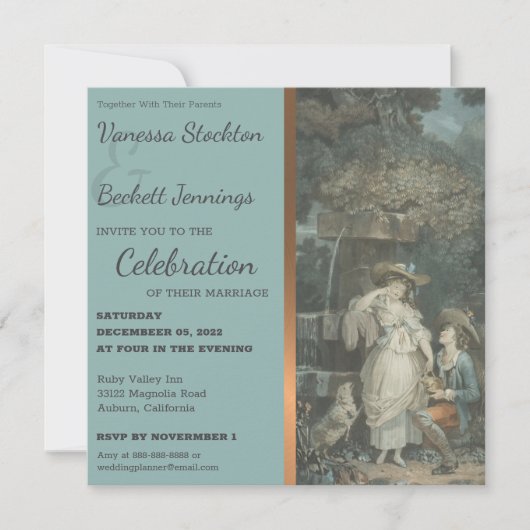  Happy Couple Wedding Uitnodiging (Voorkant)