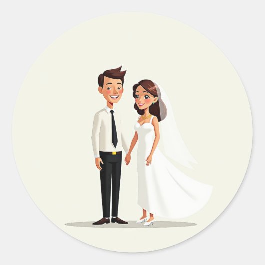 Happy Couple Wedding Vows Sticker (Voorkant)