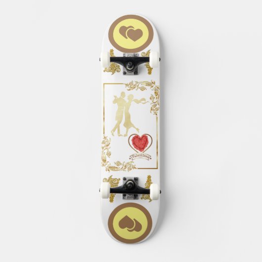 Happy Couples dansend Valentijnse  vectorontwerp Persoonlijk Skateboard (Voorkant)