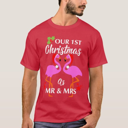 Happy Couples Eerste Kerstdag als Mr & Mrs Graphic T-shirt (Voorkant)