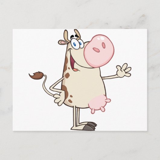 Happy Cow Cartoon Mascot Briefkaart (Voorkant)