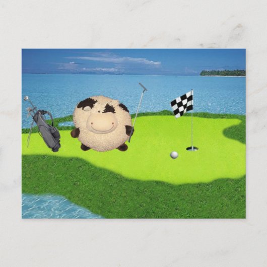 Happy Cow Golf Sport Briefkaart (Voorkant)