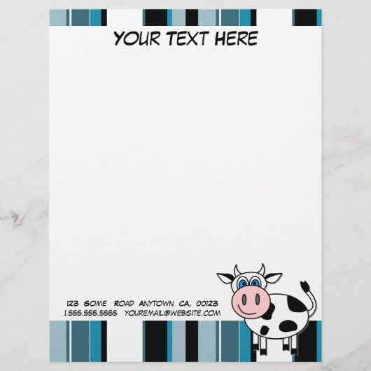 Happy Cow  Letterhead Gepersonaliseerd Briefhoofd (Voorkant)