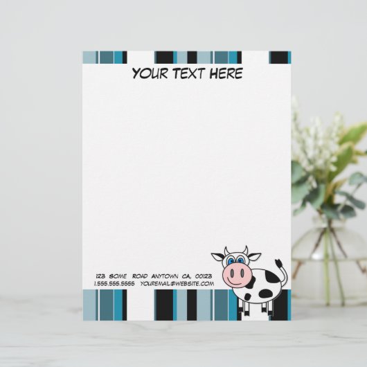 Happy Cow  Letterhead Gepersonaliseerd Briefhoofd (Staand voorkant)