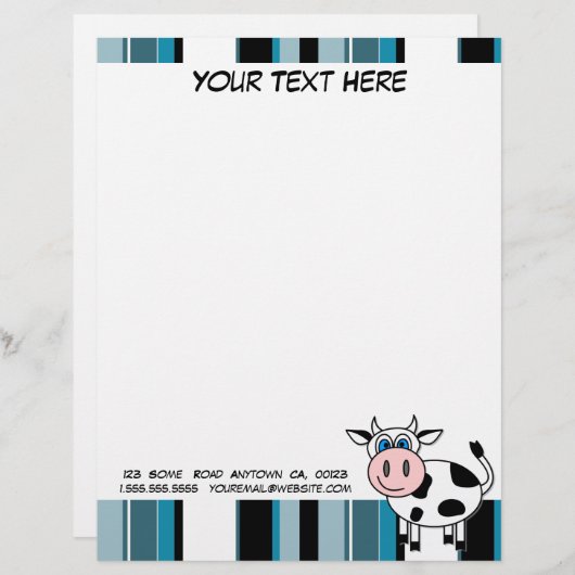 Happy Cow  Letterhead Gepersonaliseerd Briefhoofd (Voorkant / Achterkant)