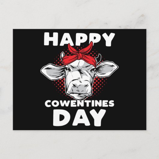 Happy Cowentines Day Gift Koe Lover Valentijn Briefkaart (Voorkant)