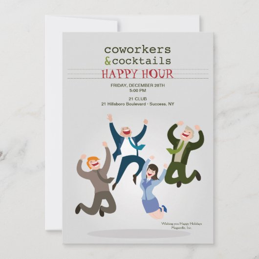 Happy Coworkers Party-uitnodiging Kaart (Voorkant)