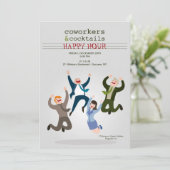 Happy Coworkers Party-uitnodiging Kaart (Staand voorkant)