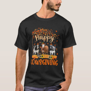 Happy Cowsgiving Cute Thanksgiving Koe Eigenaar Fa T-shirt