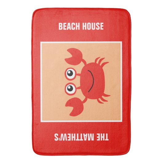 Happy Crab aangepast badmat (Voorkant Verticaal)