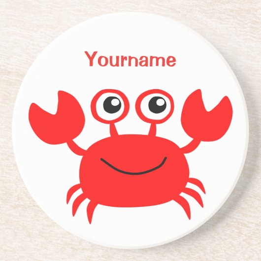 Happy Crab aangepast monogram onderzetter (Voorkant)
