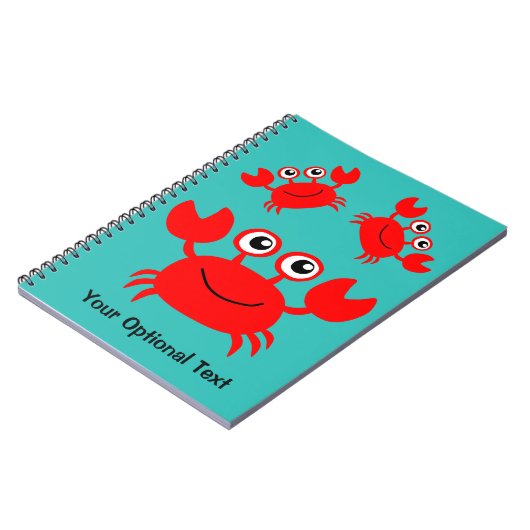 Happy Crab, aangepast notebook Notitieboek (Linkerzijde)