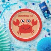 Happy Crab aangepast papier borden Papieren Bordje (Feest)