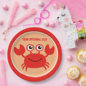 Happy Crab aangepast papier borden Papieren Bordje (Feest)