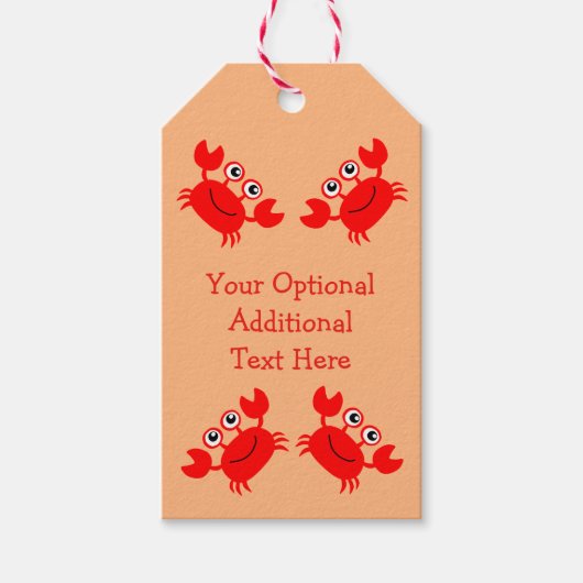 Happy Crab aangepaste cadeau labels Cadeaulabel (Voorkant)