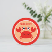 Happy Crab aangepaste Cookout-uitnodigingen Kaart (Staand voorkant)