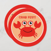 Happy Crab aangepaste Cookout-uitnodigingen Kaart (Voorkant / Achterkant)