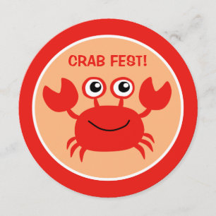 Happy Crab aangepaste Cookout-uitnodigingen Kaart